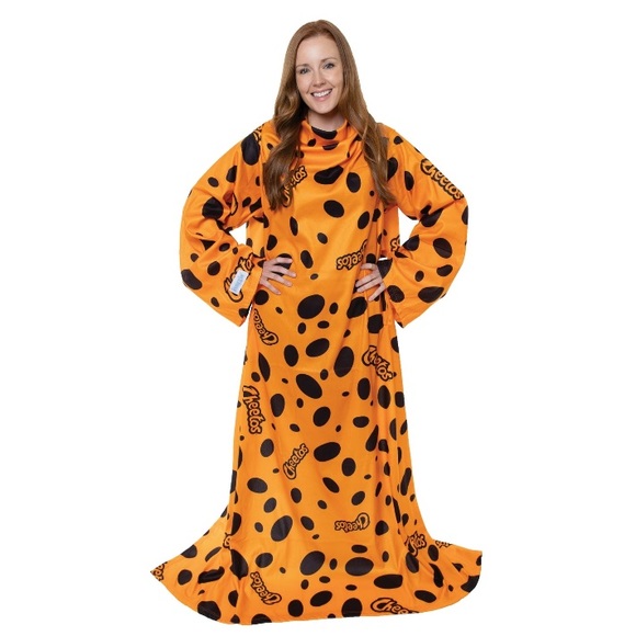 NEW Cheetos Snuggie Wearable Blanket with Sleeves Soft Throw Fleece Cheeto Spots - Picture 1 of 11
